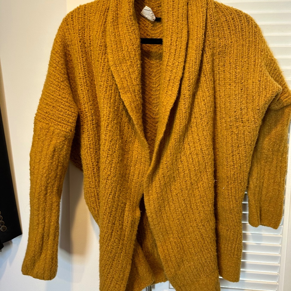 Mustard chenille fabric sweater